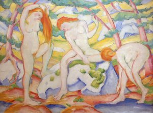 キャンバスに油彩 作： Franz Marc